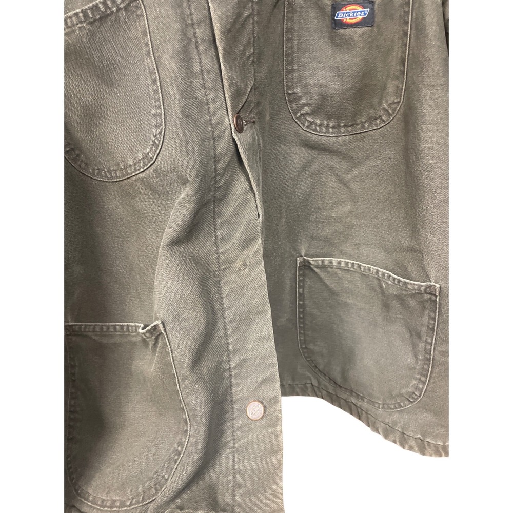 Dickies Men's Lined Canvas Chore Coat Green Brown Corduroy Collar Workwear 2XL - Picture 5 of 16